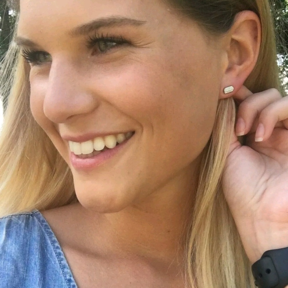 Nadri Trip Hex Cubic Zirconia Stud Earrings Silver